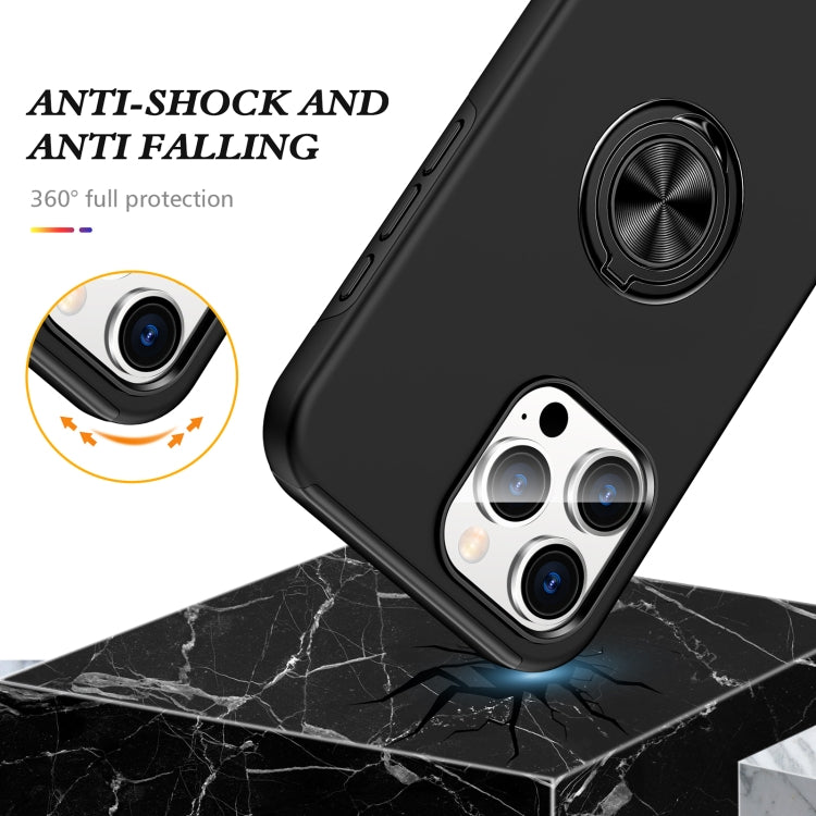 For iPhone 16 Plus Magnetic Ring Holder Phone Case(Black) - iPhone 16 Plus Cases by PMC TechLife | Online Shopping South Africa | PMC TechLife | Buy Now Pay Later Mobicred