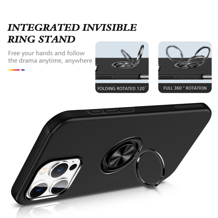 For iPhone 16 Plus Magnetic Ring Holder Phone Case(Black) - iPhone 16 Plus Cases by PMC TechLife | Online Shopping South Africa | PMC TechLife | Buy Now Pay Later Mobicred