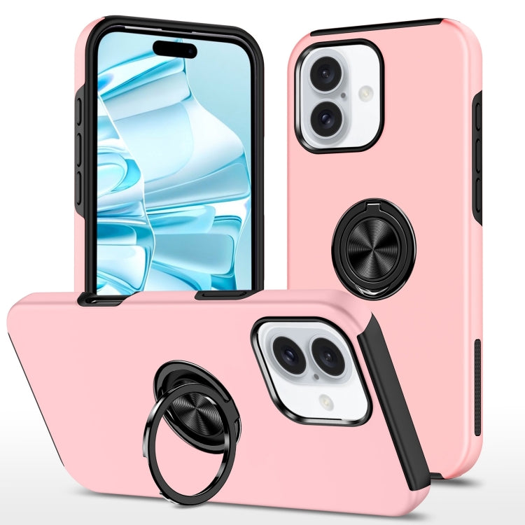 For iPhone 16 Plus Magnetic Ring Holder Phone Case(Rose Gold) - iPhone 16 Plus Cases by PMC TechLife | Online Shopping South Africa | PMC TechLife | Buy Now Pay Later Mobicred