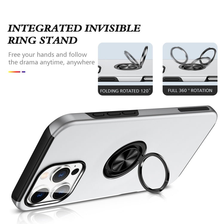 For iPhone 16 Plus Magnetic Ring Holder Phone Case(Silver) - iPhone 16 Plus Cases by PMC Jewellery | Online Shopping South Africa | PMC Jewellery | Buy Now Pay Later Mobicred