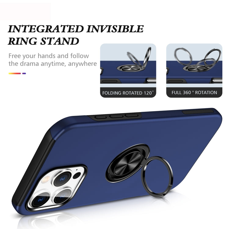 For iPhone 16 Pro Magnetic Ring Holder Phone Case(Navy Blue) - iPhone 16 Pro Cases by PMC TechLife | Online Shopping South Africa | PMC TechLife | Buy Now Pay Later Mobicred