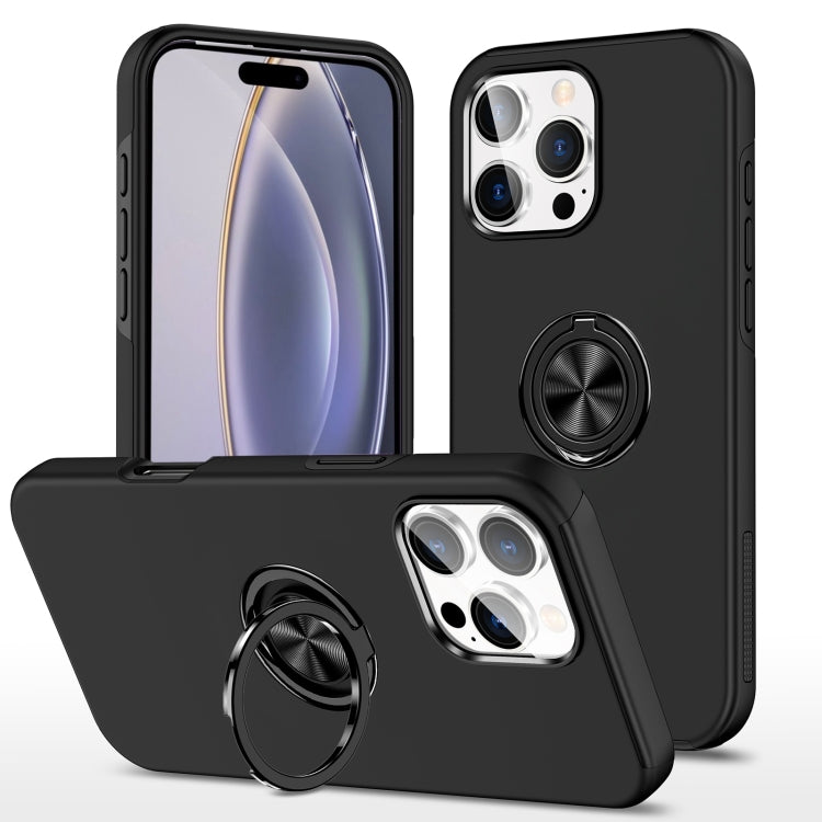 For iPhone 16 Pro Magnetic Ring Holder Phone Case(Black) - iPhone 16 Pro Cases by PMC TechLife | Online Shopping South Africa | PMC TechLife | Buy Now Pay Later Mobicred