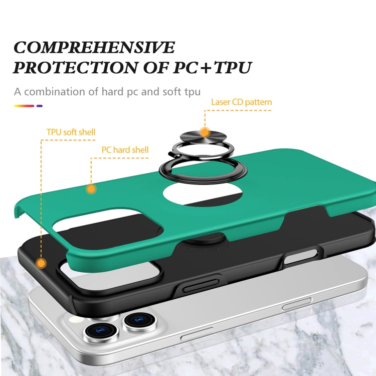 For iPhone 16 Pro Magnetic Ring Holder Phone Case(Dark Green) - iPhone 16 Pro Cases by PMC TechLife | Online Shopping South Africa | PMC TechLife | Buy Now Pay Later Mobicred