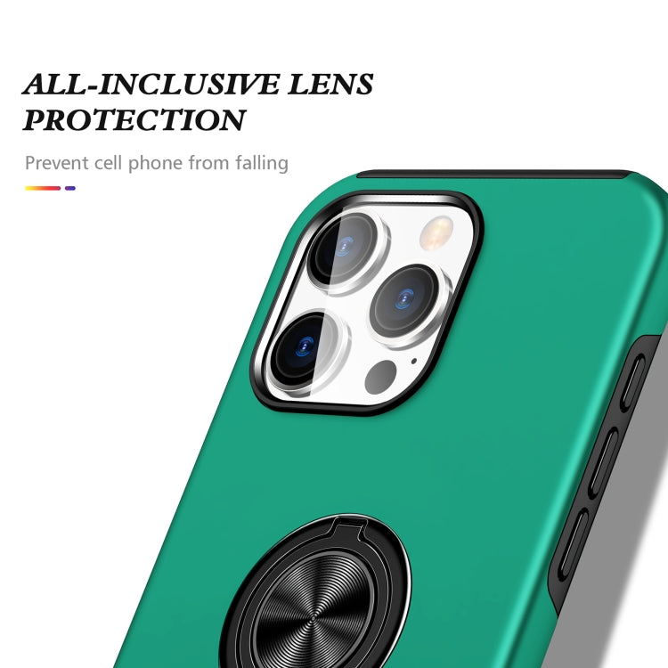 For iPhone 16 Pro Magnetic Ring Holder Phone Case(Dark Green) - iPhone 16 Pro Cases by PMC TechLife | Online Shopping South Africa | PMC TechLife | Buy Now Pay Later Mobicred
