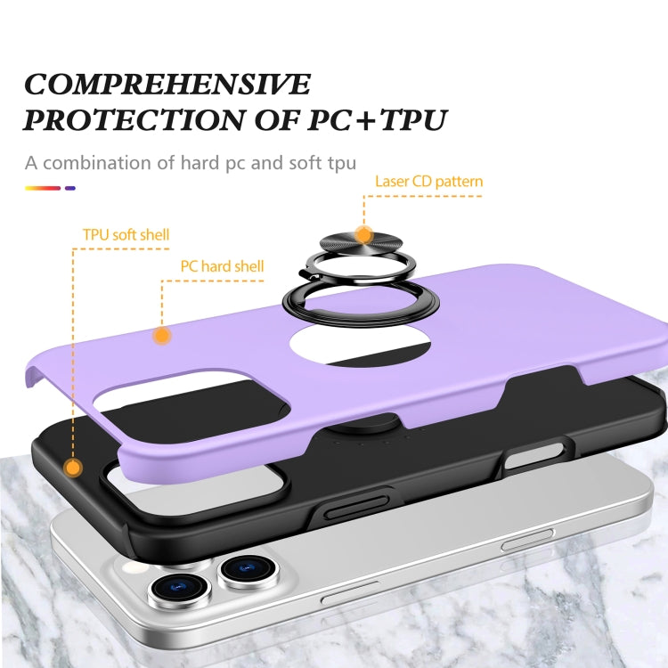 For iPhone 16 Pro Magnetic Ring Holder Phone Case(Purple) - iPhone 16 Pro Cases by PMC TechLife | Online Shopping South Africa | PMC TechLife | Buy Now Pay Later Mobicred