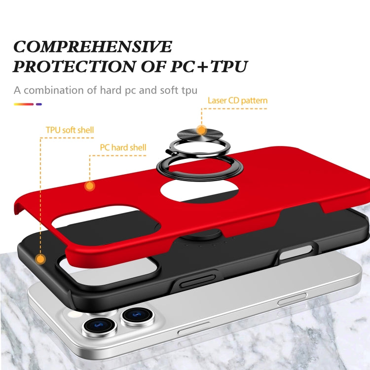 For iPhone 16 Pro Max Magnetic Ring Holder Phone Case(Red) - iPhone 16 Pro Max Cases by PMC Jewellery | Online Shopping South Africa | PMC Jewellery | Buy Now Pay Later Mobicred