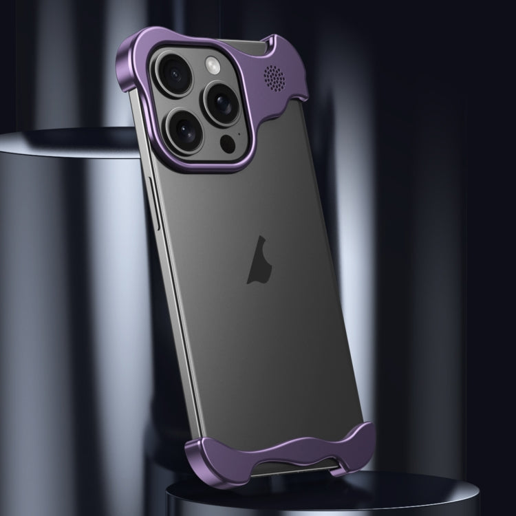 For iPhone 12 Aromatherapy Alloy Frameless Phone Case(Purple) - iPhone 12 / 12 Pro Cases by PMC Jewellery | Online Shopping South Africa | PMC Jewellery | Buy Now Pay Later Mobicred