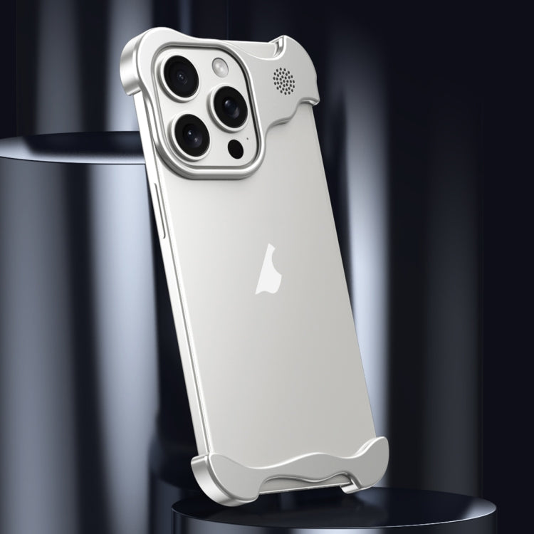 For iPhone 14 Pro Max Aromatherapy Alloy Frameless Phone Case(Silver) - free shipping - PMC Jewellery - Order now!