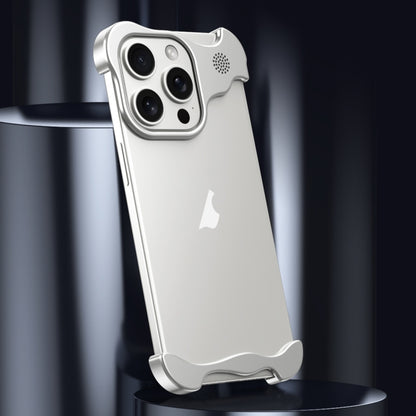 For iPhone 15 Plus Aromatherapy Alloy Frameless Phone Case(Silver) - iPhone 15 Plus Cases by PMC Jewellery | Online Shopping South Africa | PMC Jewellery | Buy Now Pay Later Mobicred