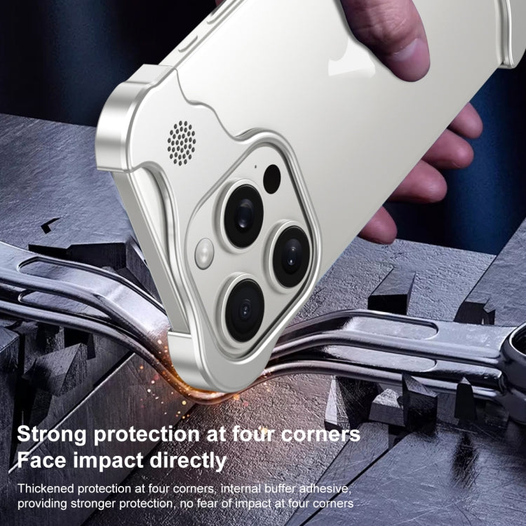 For iPhone 15 Pro Aromatherapy Alloy Frameless Phone Case(Purple) - free shipping - PMC Jewellery - Order now!