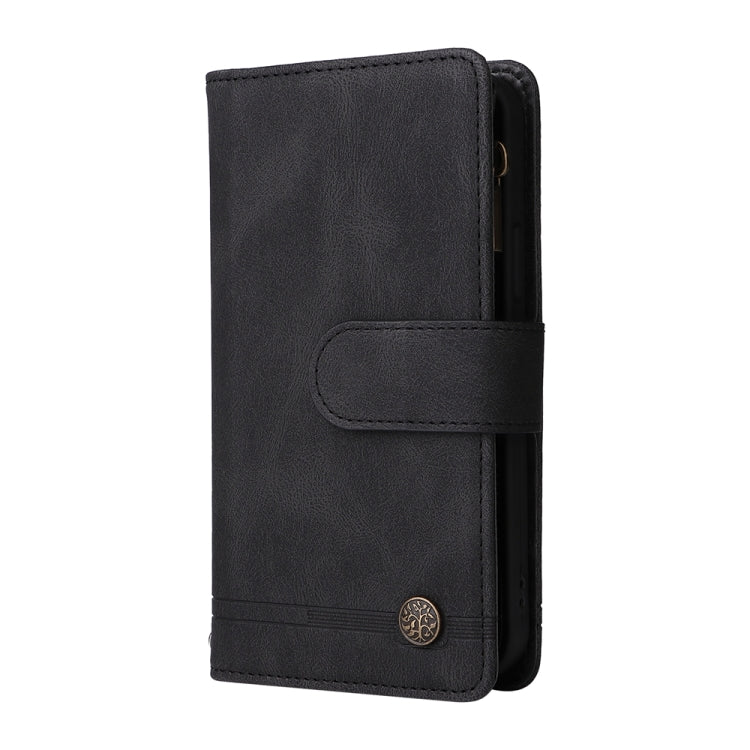 For iPhone 16 Plus Skin Feel Multi-Card Wallet Zipper Leather Phone Case(Black) - iPhone 16 Plus Cases by PMC Jewellery | Online Shopping South Africa | PMC Jewellery | Buy Now Pay Later Mobicred