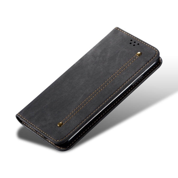 For Samsung Galaxy S25+ 5G Denim Texture Casual Style Horizontal Flip Leather Case(Black) - Galaxy S25+ 5G Cases by PMC Jewellery | Online Shopping South Africa | PMC Jewellery | Buy Now Pay Later Mobicred