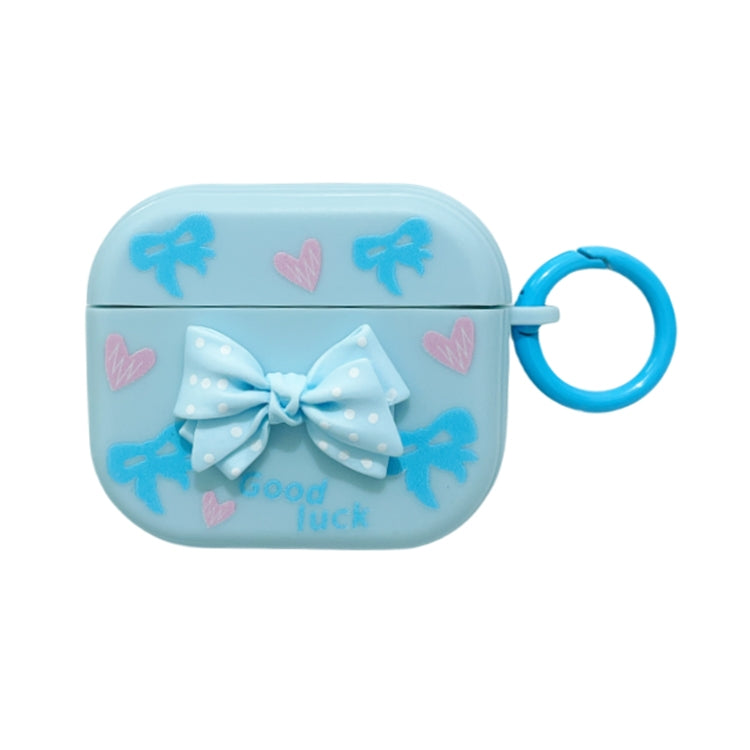 For AirPods 3 3D Dot Bowknot Bluetooth Earphone Protective Case(Blue) - For AirPods 3 by PMC Jewellery | Online Shopping South Africa | PMC Jewellery | Buy Now Pay Later Mobicred