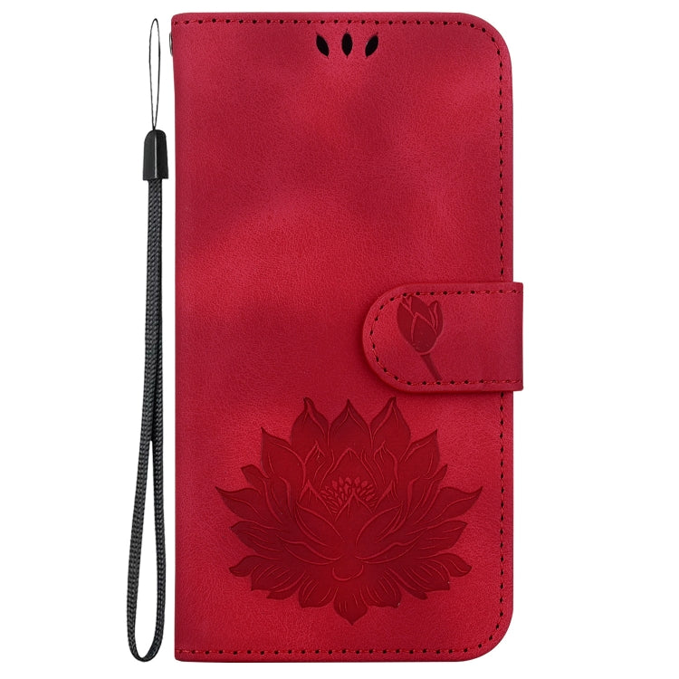 For Tecno Spark G0 2024 / Spark 20 Lotus Embossed Leather Phone Case(Red) - Tecno Cases by PMC Jewellery | Online Shopping South Africa | PMC Jewellery | Buy Now Pay Later Mobicred