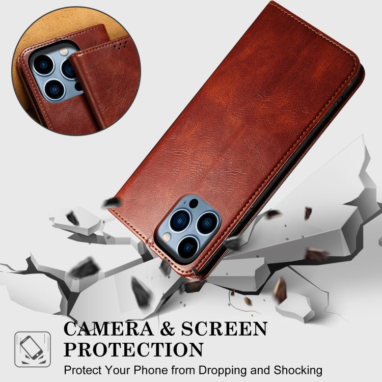 For Samsung Galaxy S25 5G Oil Wax Crazy Horse Texture Leather Phone Case(Brown) - Galaxy S25 5G Cases by PMC Jewellery | Online Shopping South Africa | PMC Jewellery | Buy Now Pay Later Mobicred