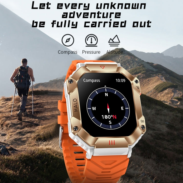 LEMFO KR80 2.0 inch BT5.1 IP67 Sport Smart Watch, Support Bluetooth Call / Sleep / Blood Oxygen / Heart Rate / Blood Pressure Health Monitor(White+Orange) - Smart Watches by LEMFO | Online Shopping South Africa | PMC Jewellery | Buy Now Pay Later Mobicred