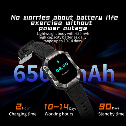 LEMFO KR80 2.0 inch BT5.1 IP67 Sport Smart Watch, Support Bluetooth Call / Sleep / Blood Oxygen / Heart Rate / Blood Pressure Health Monitor(White+Orange) - Smart Watches by LEMFO | Online Shopping South Africa | PMC Jewellery | Buy Now Pay Later Mobicred