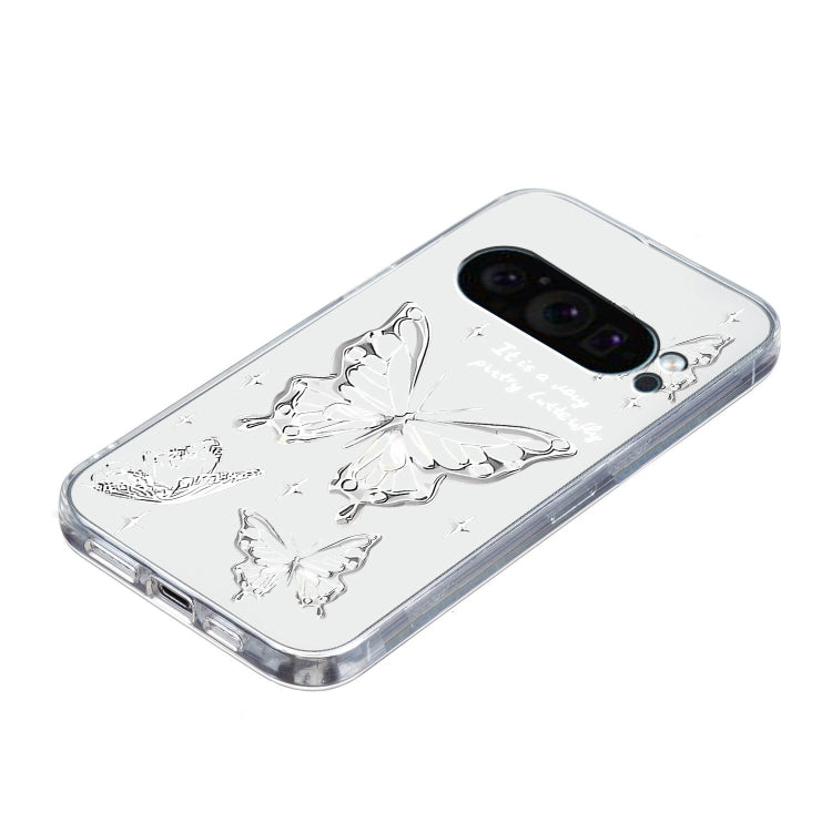 For Google Pixel 9 Colored Drawing Pattern Transparent TPU Phone Case(Butterflies) - Google Cases by PMC Jewellery | Online Shopping South Africa | PMC Jewellery | Buy Now Pay Later Mobicred