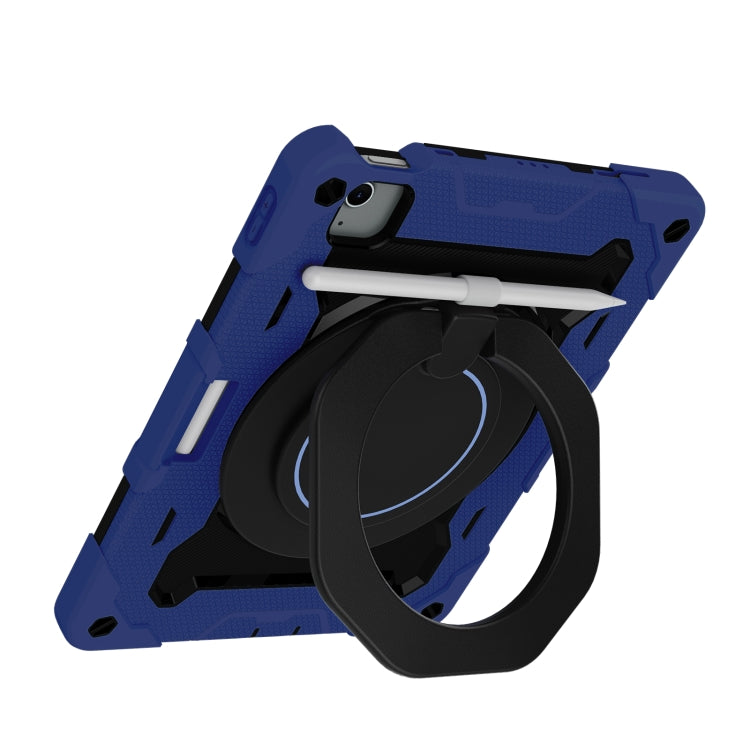 For iPad Air 11 2024 Armor Portable Rotating Ring Holder Silicone Tablet Case with Pen Slot(Navy Blue) - iPad Air 11 2024 Cases by PMC Jewellery | Online Shopping South Africa | PMC Jewellery | Buy Now Pay Later Mobicred