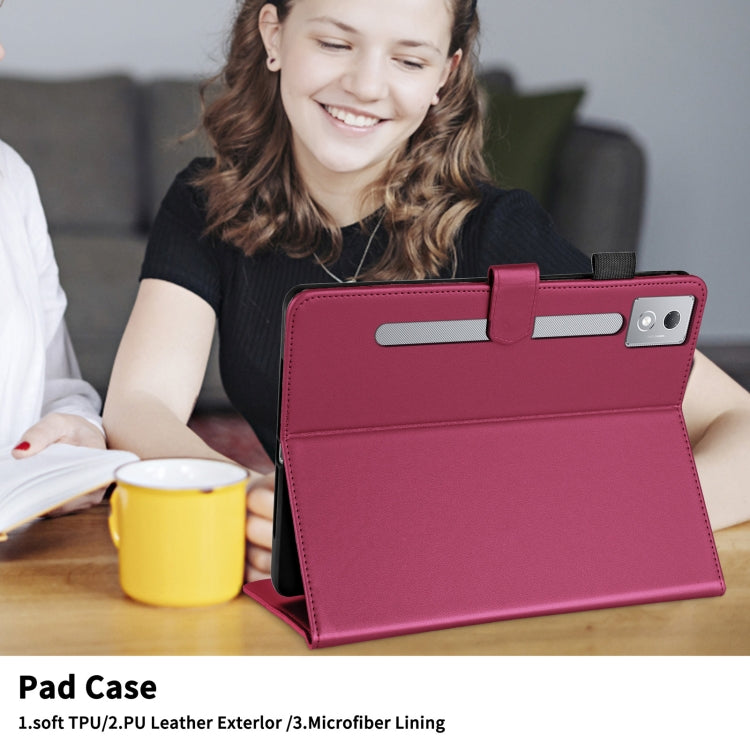 For Lenovo Xiaoxin Pad Pro 12.7 2025 Rhombus Lattice Leather Tablet Case(Red) - Lenovo by PMC TechLife | Online Shopping South Africa | PMC TechLife | Buy Now Pay Later Mobicred