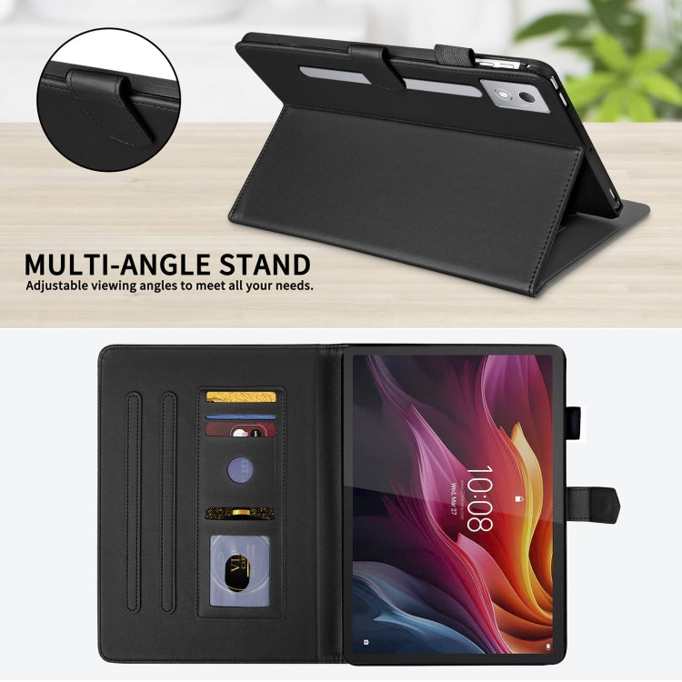 For Lenovo Xiaoxin Pad Pro 12.7 2025 Rhombus Lattice Leather Tablet Case(Black) - Lenovo by PMC TechLife | Online Shopping South Africa | PMC TechLife | Buy Now Pay Later Mobicred