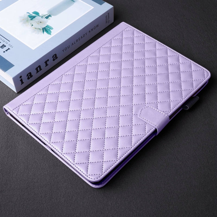 For Amazon Kindle Fire HD10 2023 Rhombus Lattice Leather Tablet Case(Purple) - Amazon by PMC TechLife | Online Shopping South Africa | PMC TechLife | Buy Now Pay Later Mobicred