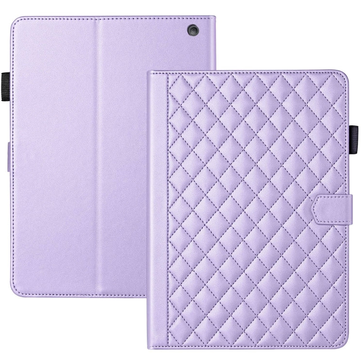 For Amazon Kindle Fire HD10 2023 Rhombus Lattice Leather Tablet Case(Purple) - Amazon by PMC TechLife | Online Shopping South Africa | PMC TechLife | Buy Now Pay Later Mobicred