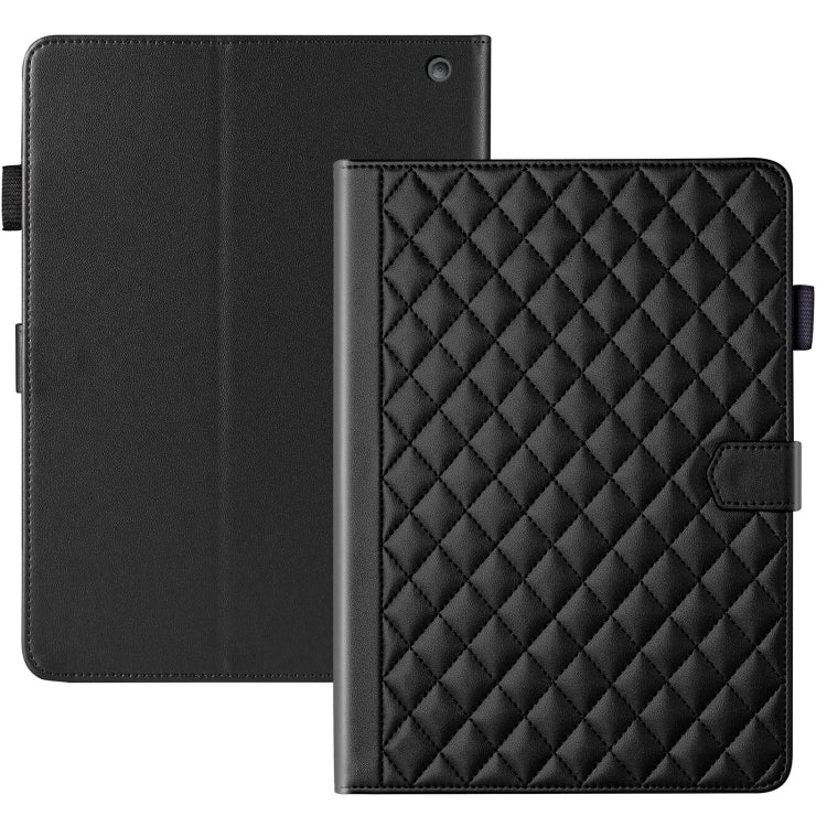 For Amazon Kindle Fire HD10 2023 Rhombus Lattice Leather Tablet Case(Black) - Amazon by PMC TechLife | Online Shopping South Africa | PMC TechLife | Buy Now Pay Later Mobicred