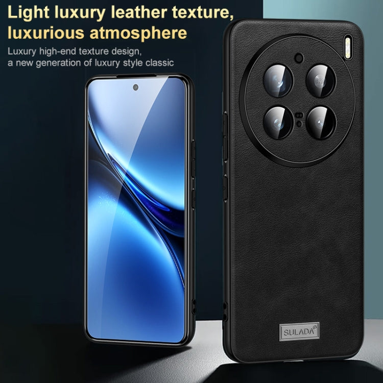 For vivo X100s Pro / X100 Pro SULADA Shockproof TPU + Handmade Leather Phone Case(Orange) - vivo Cases by SULADA | Online Shopping South Africa | PMC Jewellery | Buy Now Pay Later Mobicred