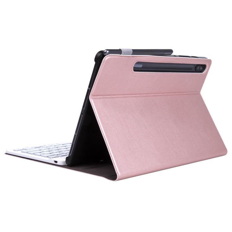 ST870S For Samsung Galaxy Tab S7 T870/T875 11 inch 2020 Ultra-thin Detachable Bluetooth Keyboard Leather Tablet Case with Stand & Sleep Function & Backlight(Rose Gold) - Samsung Keyboard by PMC TechLife | Online Shopping South Africa | PMC TechLife
