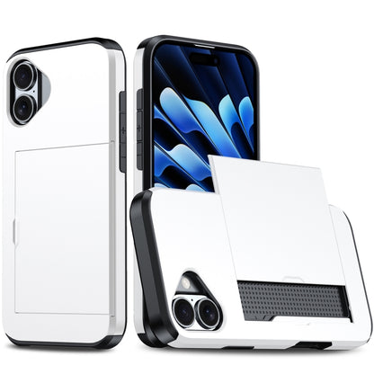 For iPhone 16 Shockproof Armor Phone Case with Card Slot(White) - iPhone 16 Cases by PMC Jewellery | Online Shopping South Africa | PMC Jewellery | Buy Now Pay Later Mobicred