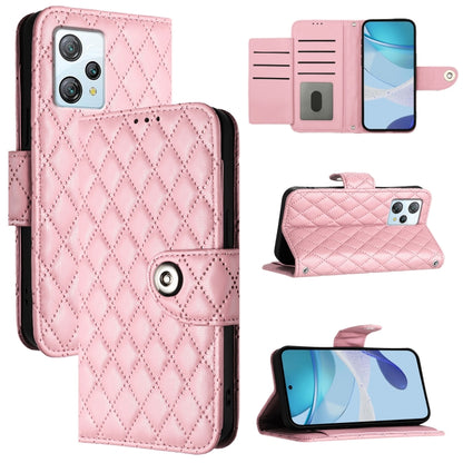 For Blackview A53 Rhombic Texture Flip Leather Phone Case with Lanyard(Pink) - More Brand by PMC Jewellery | Online Shopping South Africa | PMC Jewellery | Buy Now Pay Later Mobicred