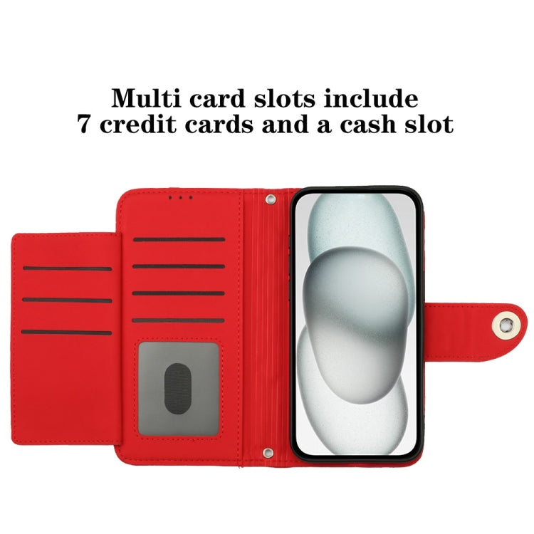 For Blackview Color 8 Rhombic Texture Flip Leather Phone Case with Lanyard(Red) - More Brand by PMC TechLife | Online Shopping South Africa | PMC TechLife | Buy Now Pay Later Mobicred