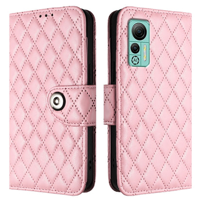 For Ulefone Note 14 Rhombic Texture Flip Leather Phone Case with Lanyard(Pink) - Ulefone Cases by PMC Jewellery | Online Shopping South Africa | PMC Jewellery | Buy Now Pay Later Mobicred