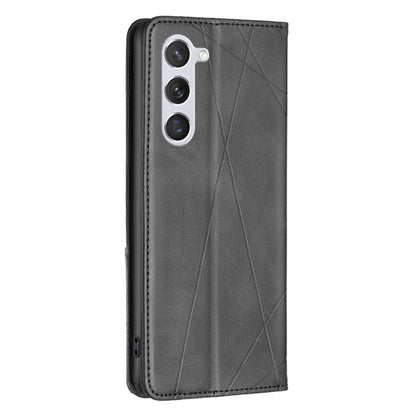 For Samsung Galaxy S25 5G Rhombus Texture Magnetic Leather Phone Case(Black) - Galaxy S25 5G Cases by PMC Jewellery | Online Shopping South Africa | PMC Jewellery | Buy Now Pay Later Mobicred