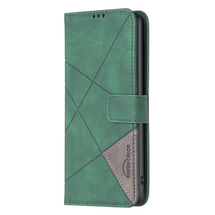 For Samsung Galaxy S25 5G Magnetic Buckle Rhombus Texture Leather Phone Case(Green) - Galaxy S25 5G Cases by PMC Jewellery | Online Shopping South Africa | PMC Jewellery | Buy Now Pay Later Mobicred