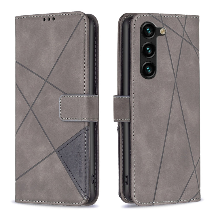 For Samsung Galaxy S25+ 5G Magnetic Buckle Rhombus Texture Leather Phone Case(Grey) - Galaxy S25+ 5G Cases by PMC Jewellery | Online Shopping South Africa | PMC Jewellery | Buy Now Pay Later Mobicred