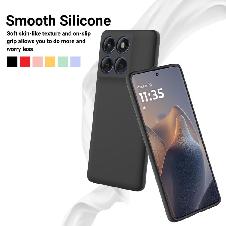 For Motorola Edge 60 Pro Solid Color Liquid Silicone Dropproof Full Coverage Phone Case(Black) - free shipping - PMC TechLife - Order now!