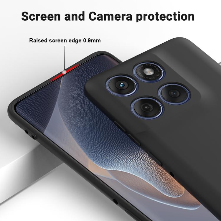 For Motorola Edge 60 Pro Solid Color Liquid Silicone Dropproof Full Coverage Phone Case(Black) - free shipping - PMC TechLife - Order now!