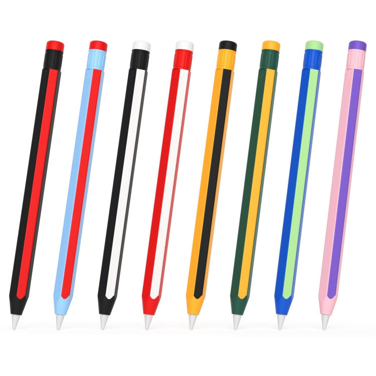 For Apple Pencil 2 / Pencil Pro Colorful Pencil Style Stylus Silicone Protective Case(Black White) - Pencil Accessories by PMC Jewellery | Online Shopping South Africa | PMC Jewellery | Buy Now Pay Later Mobicred