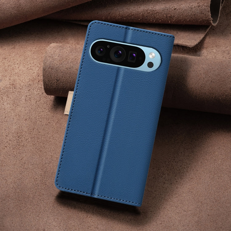 For Google Pixel 9 Color Matching RFID Anti-theft Leather Phone Case(Blue) - Google Cases by PMC Jewellery | Online Shopping South Africa | PMC Jewellery | Buy Now Pay Later Mobicred