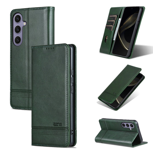 For Samsung Galaxy S25 5G AZNS Magnetic Calf Texture Flip Leather Phone Case(Dark Green) - Galaxy S25 5G Cases by AZNS | Online Shopping South Africa | PMC Jewellery | Buy Now Pay Later Mobicred