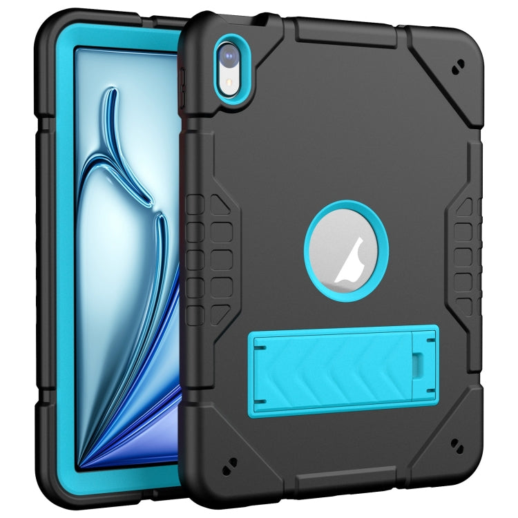 For iPad Air 11 2024 Armor Holder Silicone Hybrid PC Tablet Case(Black Blue) - iPad Air 11 2024 Cases by PMC Jewellery | Online Shopping South Africa | PMC Jewellery | Buy Now Pay Later Mobicred