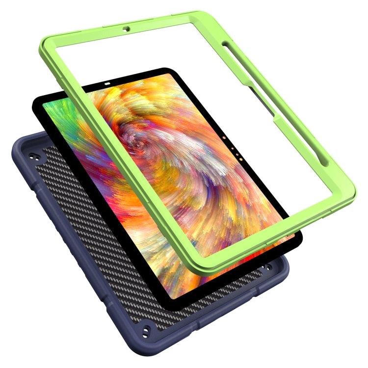 For iPad Pro 11 2024 Armor Holder Silicone Hybrid PC Tablet Case(Navy Yellow Green) - iPad Pro 11 2024 Cases by PMC Jewellery | Online Shopping South Africa | PMC Jewellery | Buy Now Pay Later Mobicred