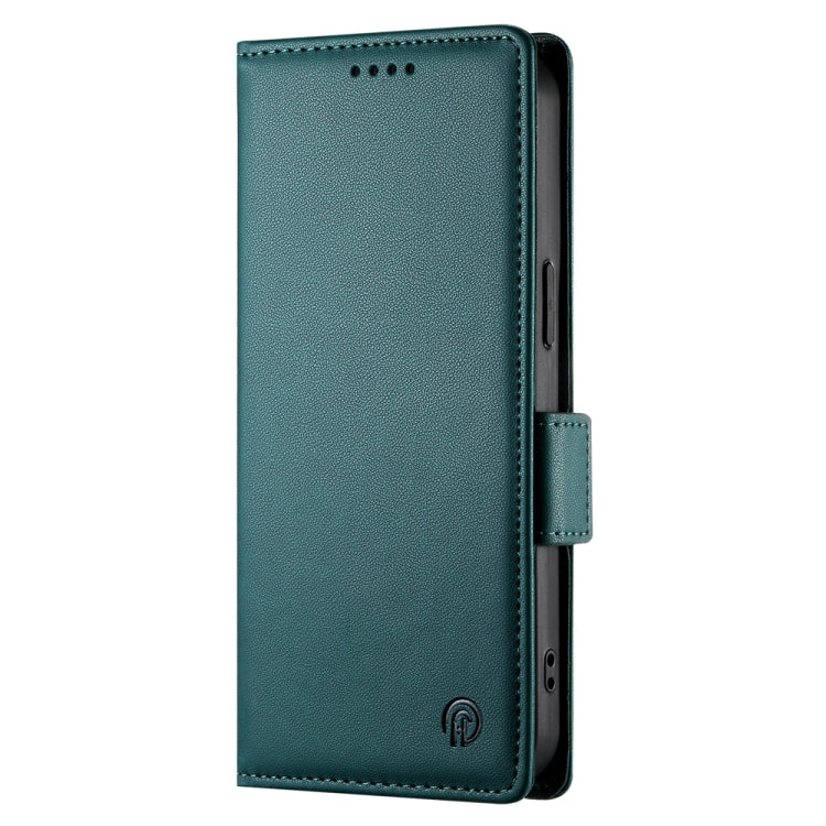 For iPhone 16 Side Buckle Magnetic Frosted Leather Phone Case(Dark Green) - iPhone 16 Cases by PMC TechLife | Online Shopping South Africa | PMC TechLife | Buy Now Pay Later Mobicred