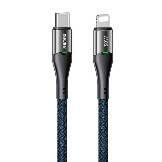 REMAX RC-C116 1.2m 30W Type-C to 8 Pin Smart Power-off Fast Charging Data Cable(Dark Blue) - 2 in 1 Cable by REMAX | Online Shopping South Africa | PMC Jewellery | Buy Now Pay Later Mobicred