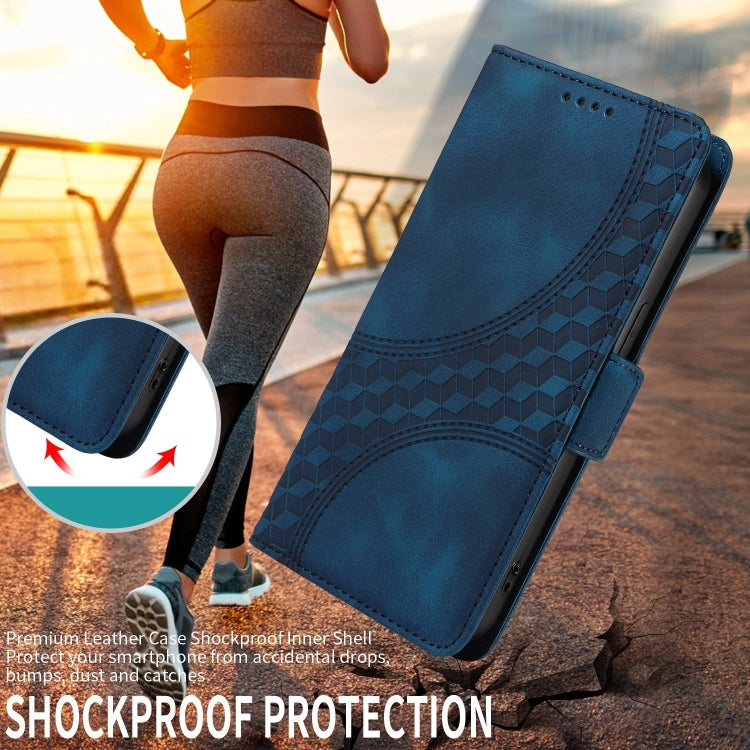 For Google Pixel 9 / 9 Pro Embossed Rhombus Starry Leather Phone Case(Blue) - Google Cases by PMC TechLife | Online Shopping South Africa | PMC TechLife | Buy Now Pay Later Mobicred