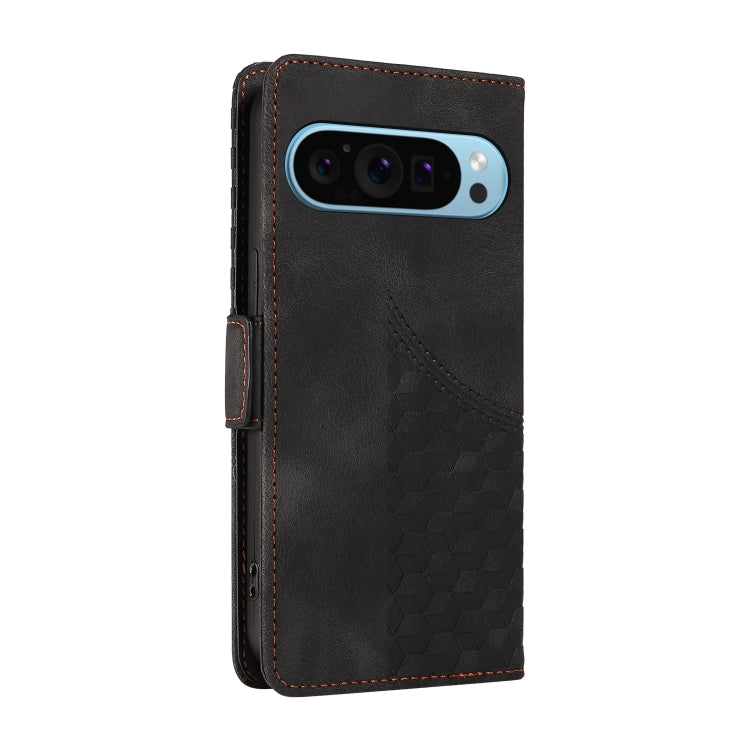 For Google Pixel 9 / 9 Pro Embossed Rhombus Starry Leather Phone Case(Black) - free shipping - PMC TechLife - Order now!