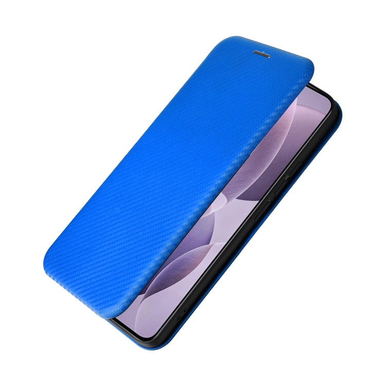 For Redmi K70 Carbon Fiber Texture Flip Leather Phone Case(Blue) - K70 Cases by PMC Jewellery | Online Shopping South Africa | PMC Jewellery | Buy Now Pay Later Mobicred