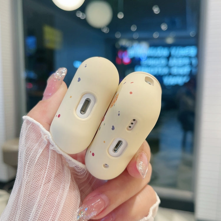 For AirPods 2 / 1 Cookies Pattern Earbuds Box Frosted TPU Case(Beige) - For AirPods 1/2 by PMC Jewellery | Online Shopping South Africa | PMC Jewellery | Buy Now Pay Later Mobicred